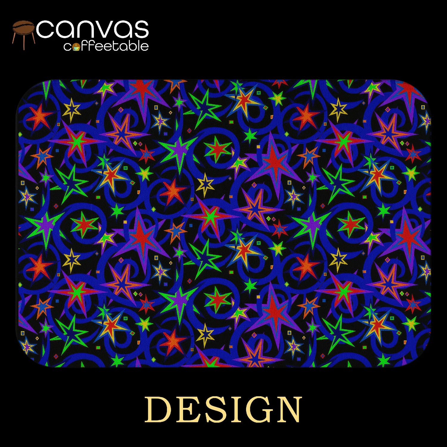 Arcade Starlite Pop – Colorful Star Canvas Coffee Table