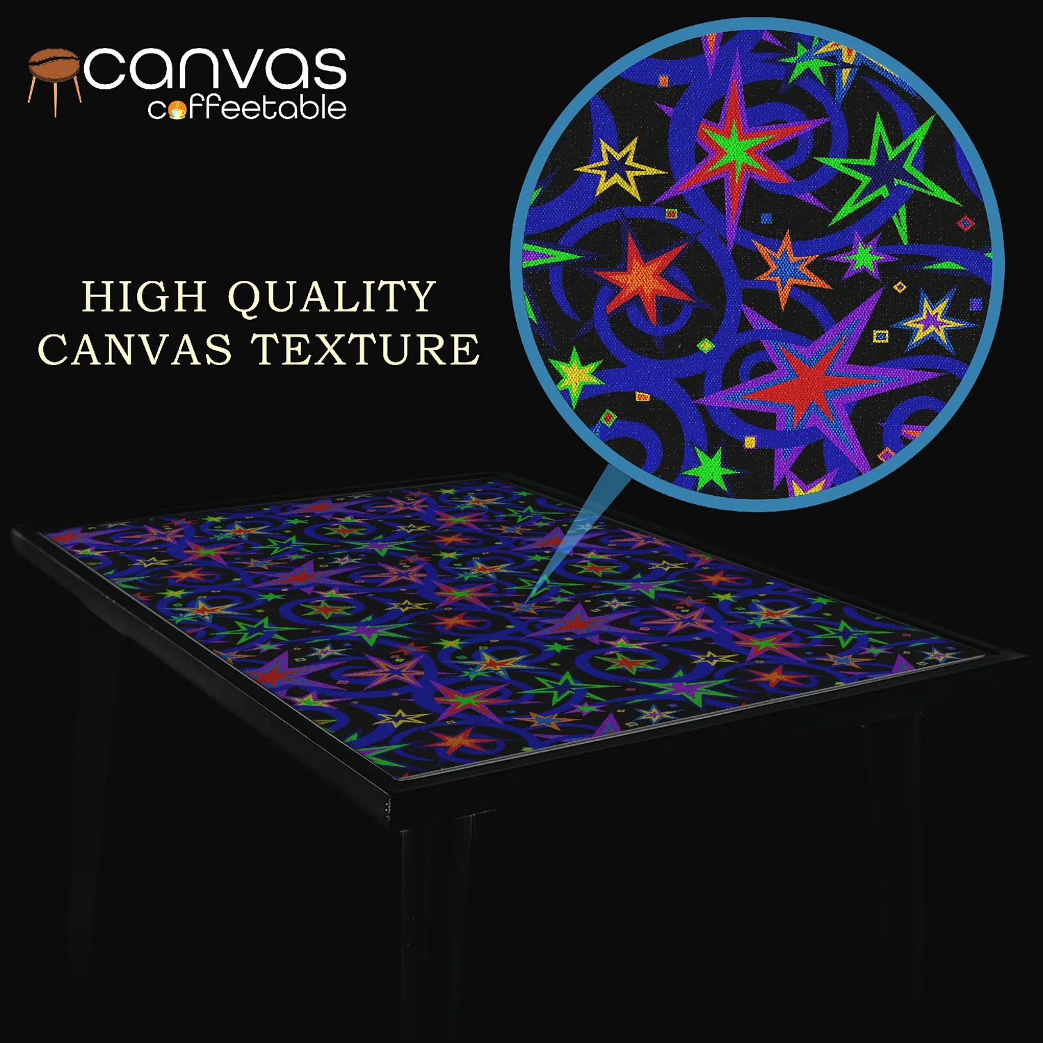 Arcade Starlite Pop – Colorful Star Canvas Coffee Table