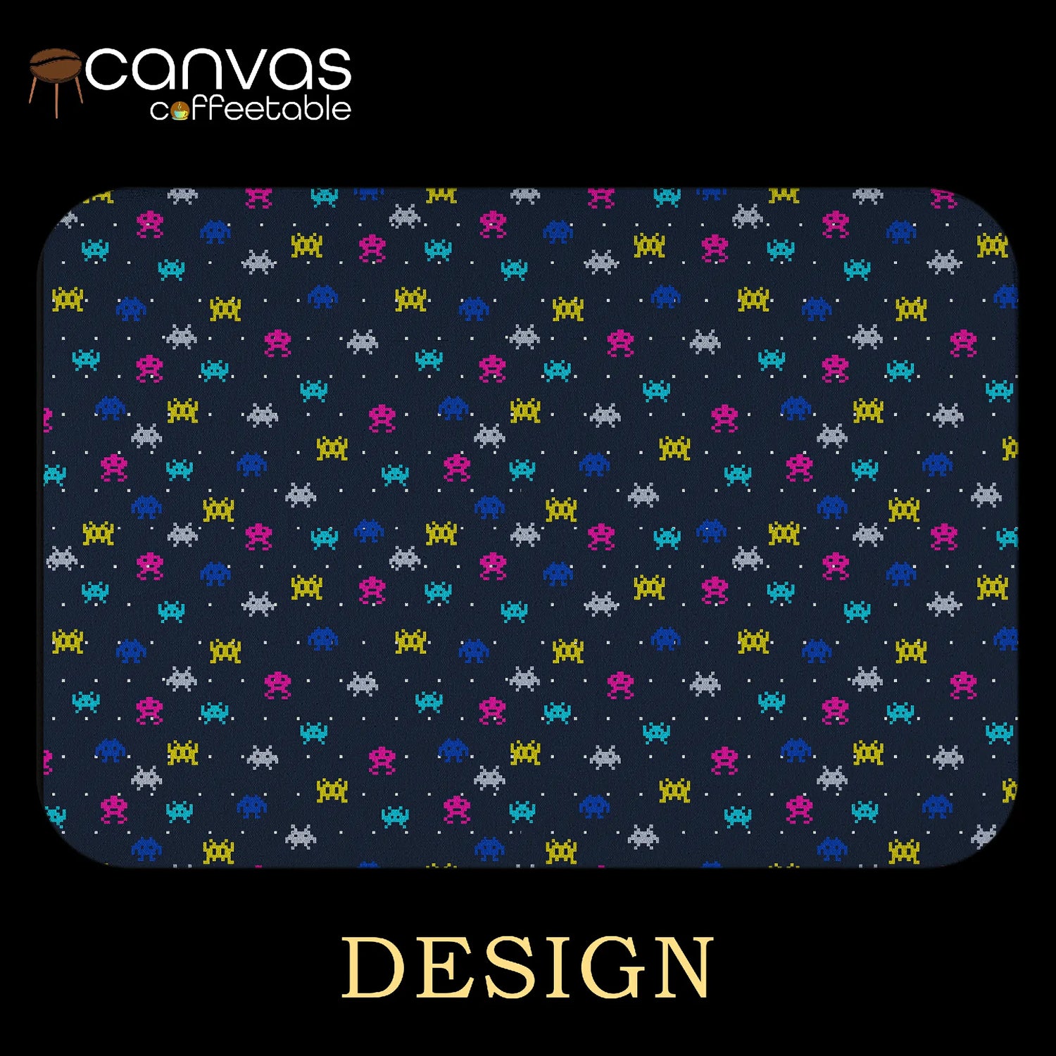 Arcade Invasion – Retro Pixel Canvas Coffee Table