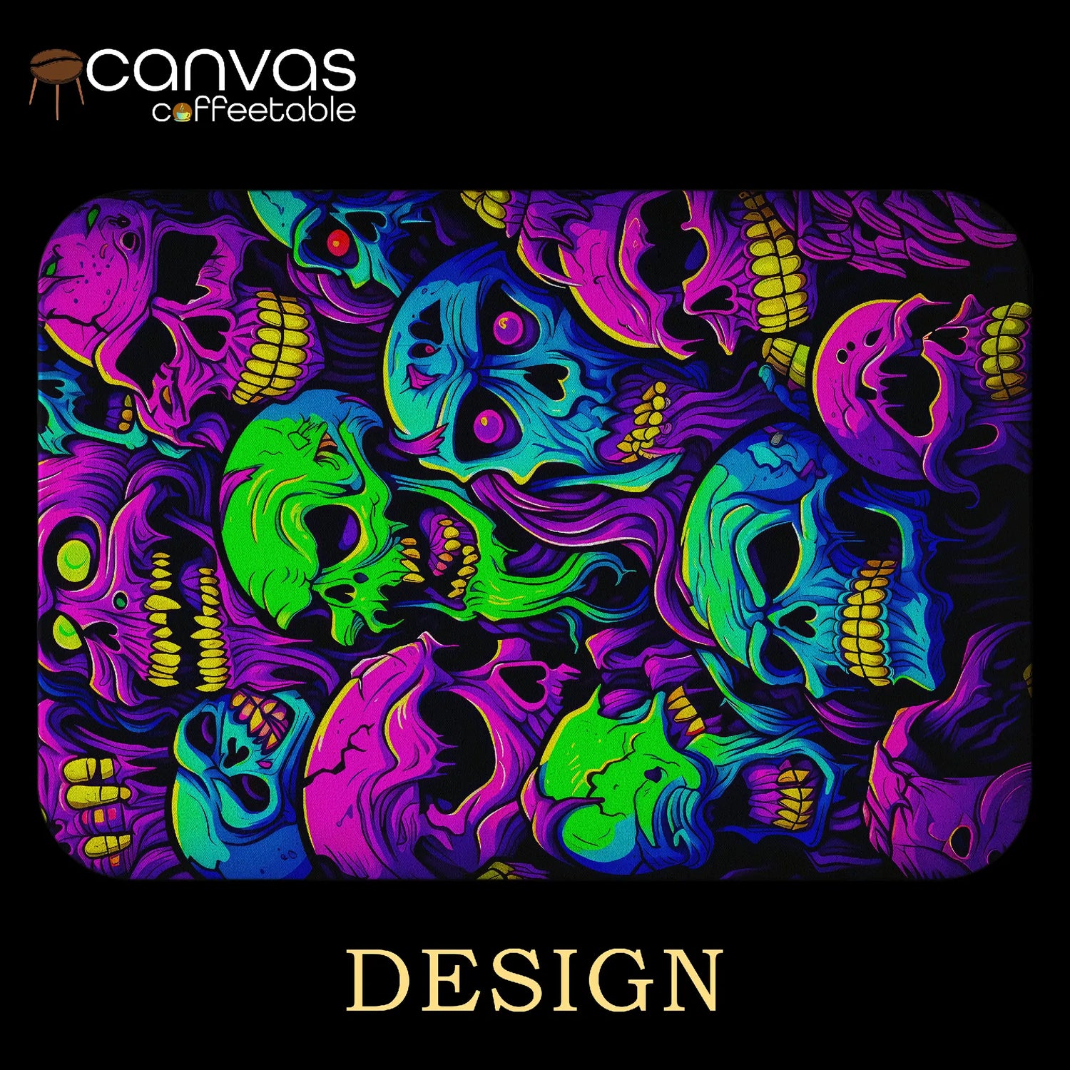 Psychedelic Skulls Coffee Table