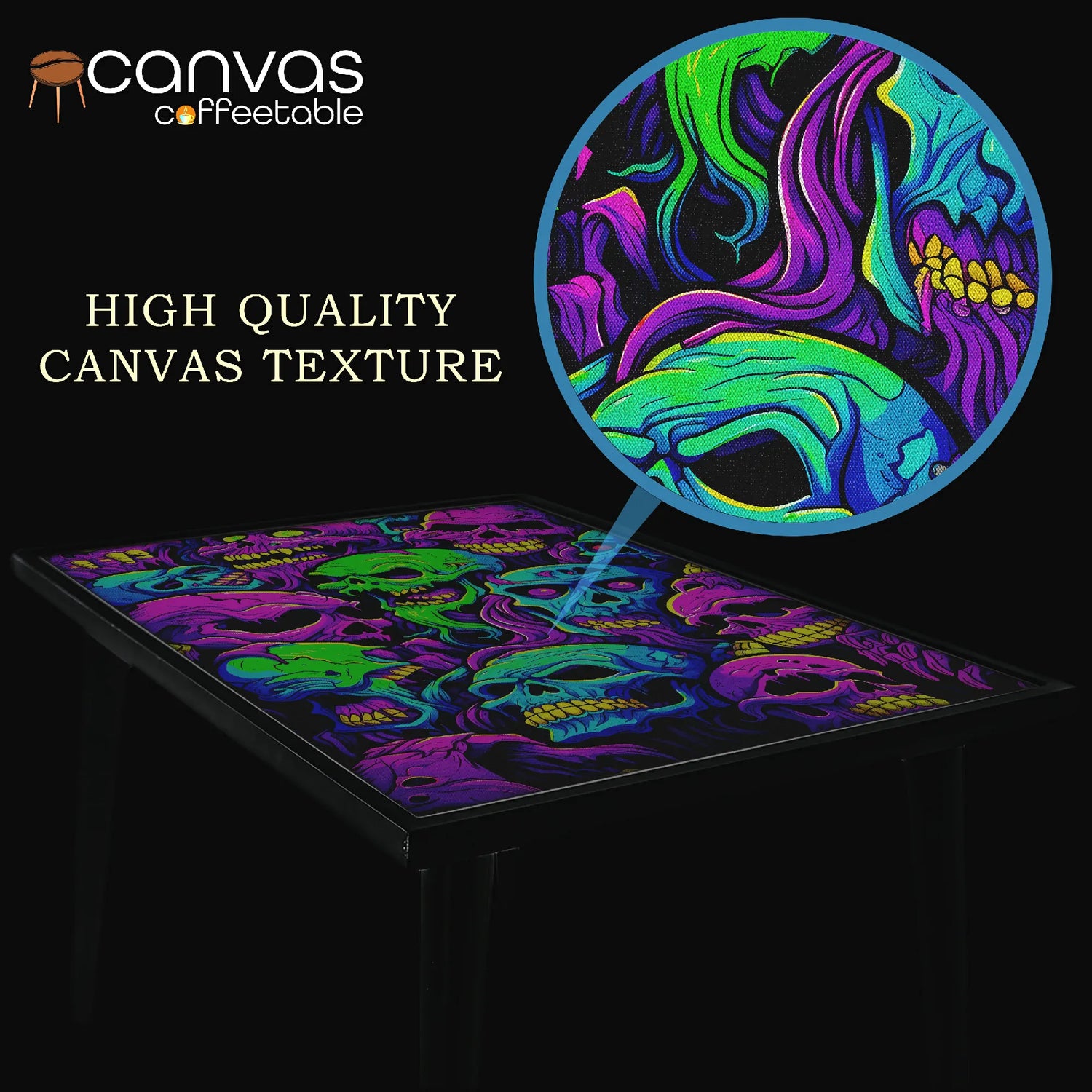 Psychedelic Skulls Coffee Table
