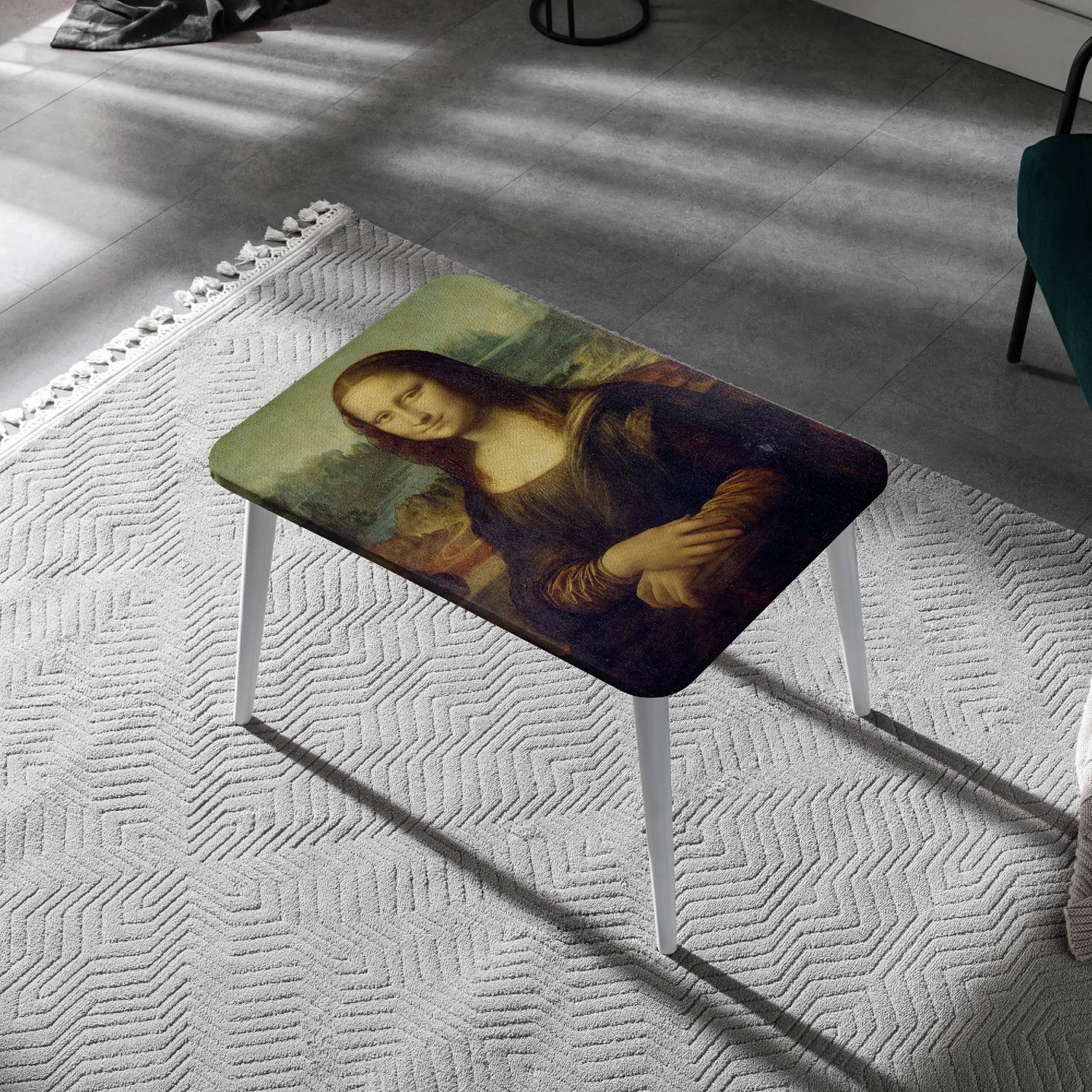 Mona Lisa – Leonardo da Vinci Canvas Coffee Table for Art Lovers