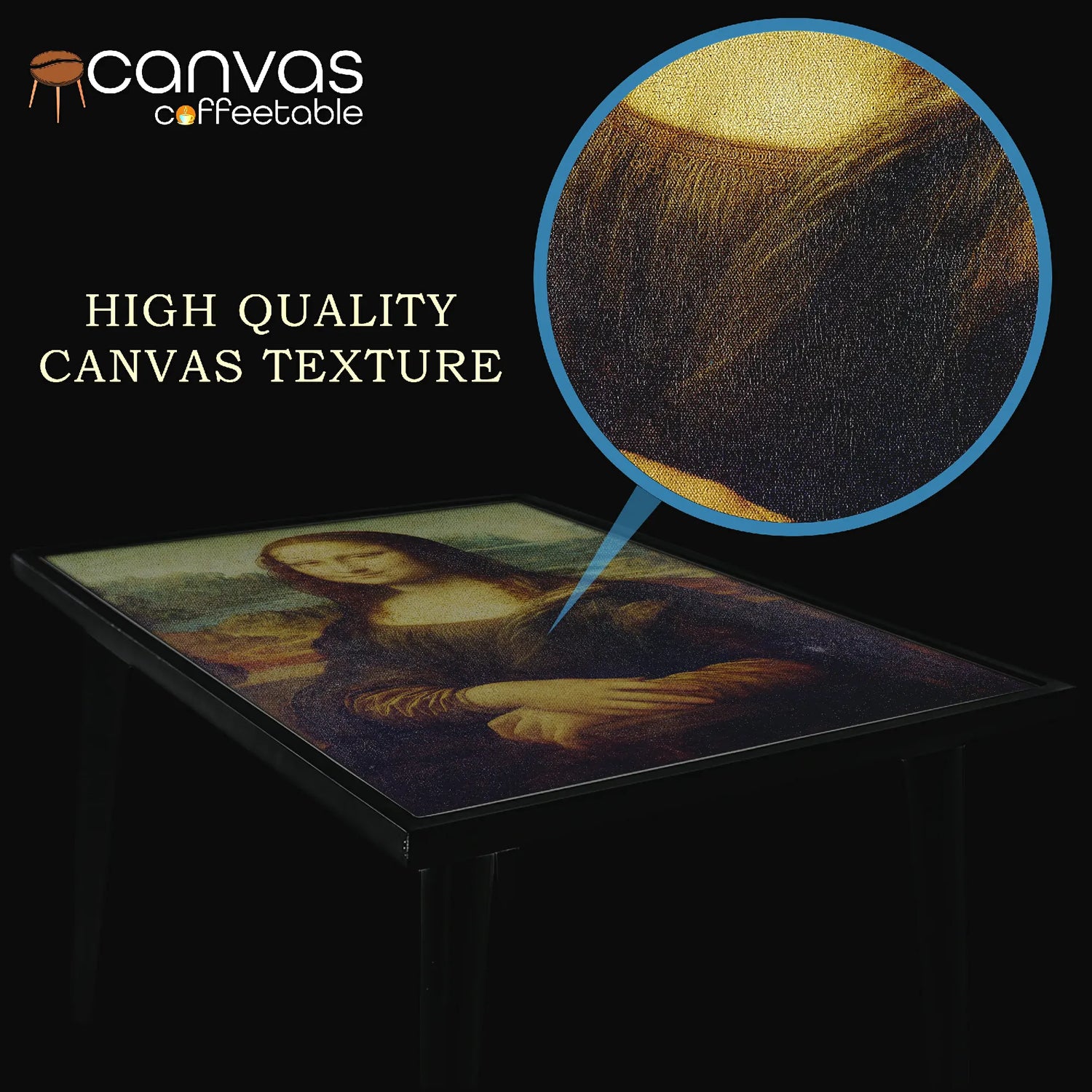 Mona Lisa – Leonardo da Vinci Canvas Coffee Table for Art Lovers