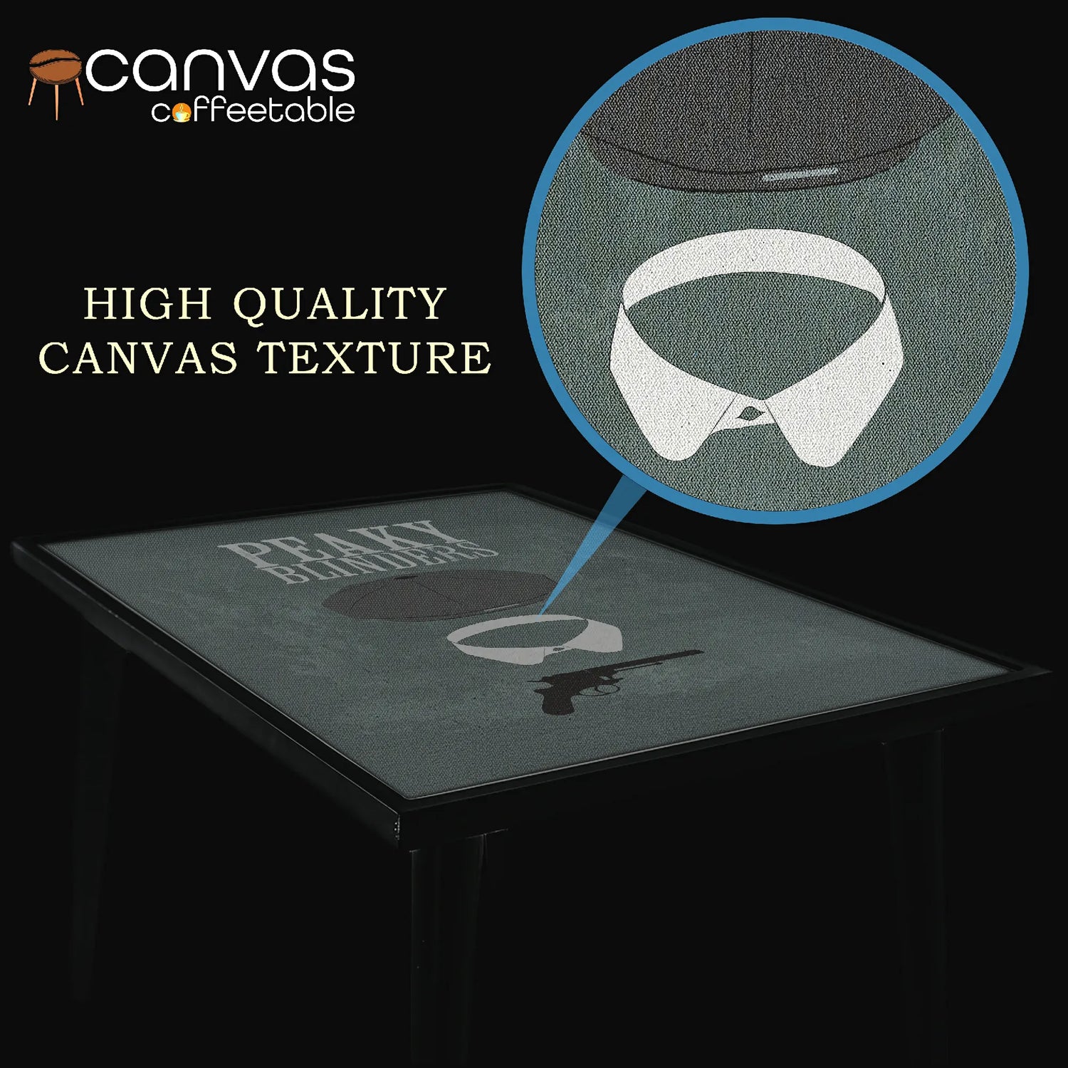 Peaky Blinders Icons" Canvas Coffee Table – Shelby Style in Every Detail
