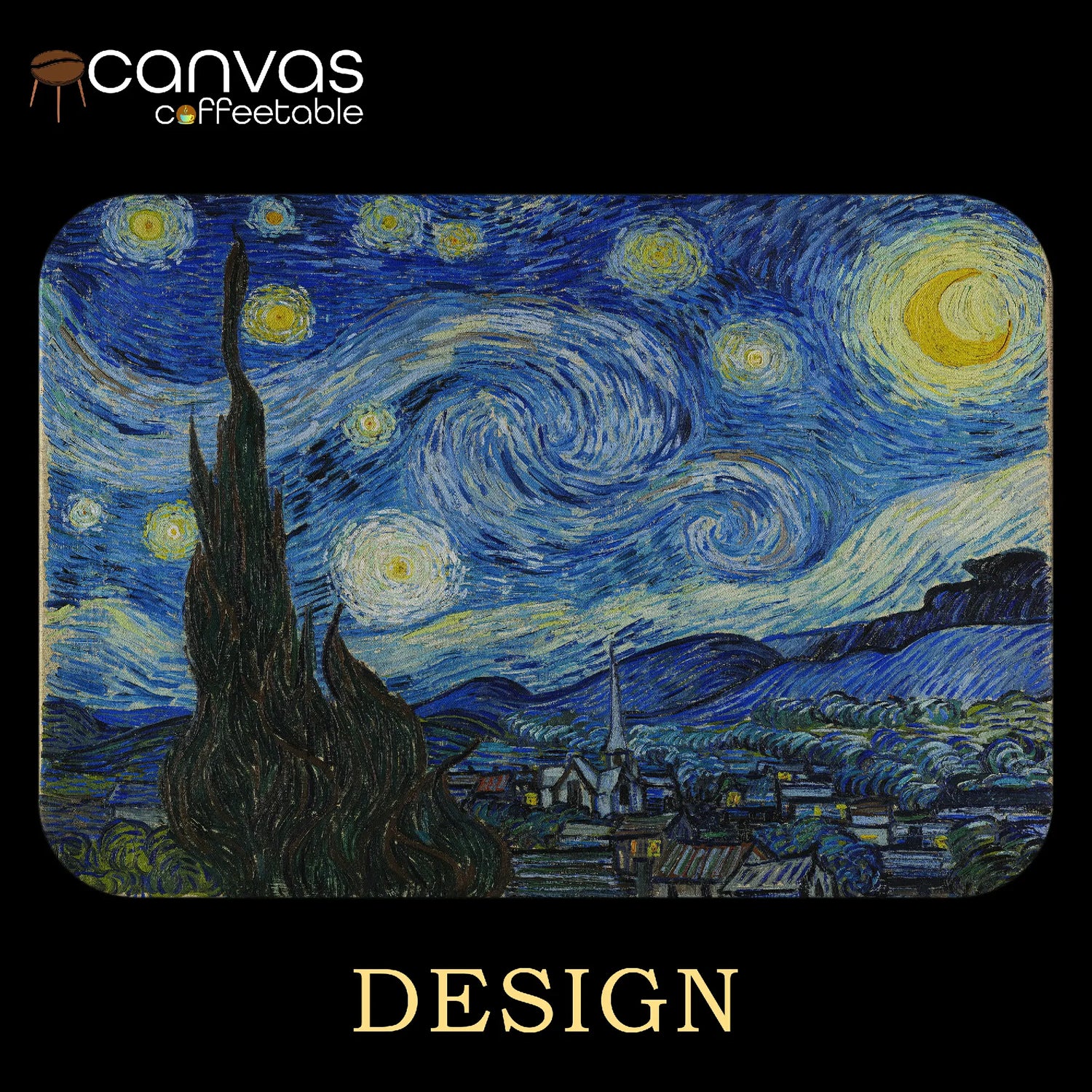 Starry Night by Van Gogh – Artistic Canvas Coffee Table for Dreamers