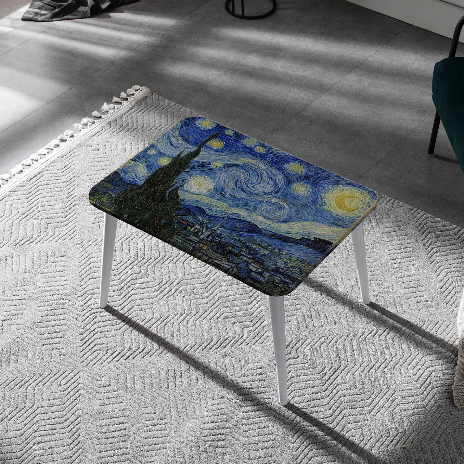 Starry Night by Van Gogh – Artistic Canvas Coffee Table for Dreamers