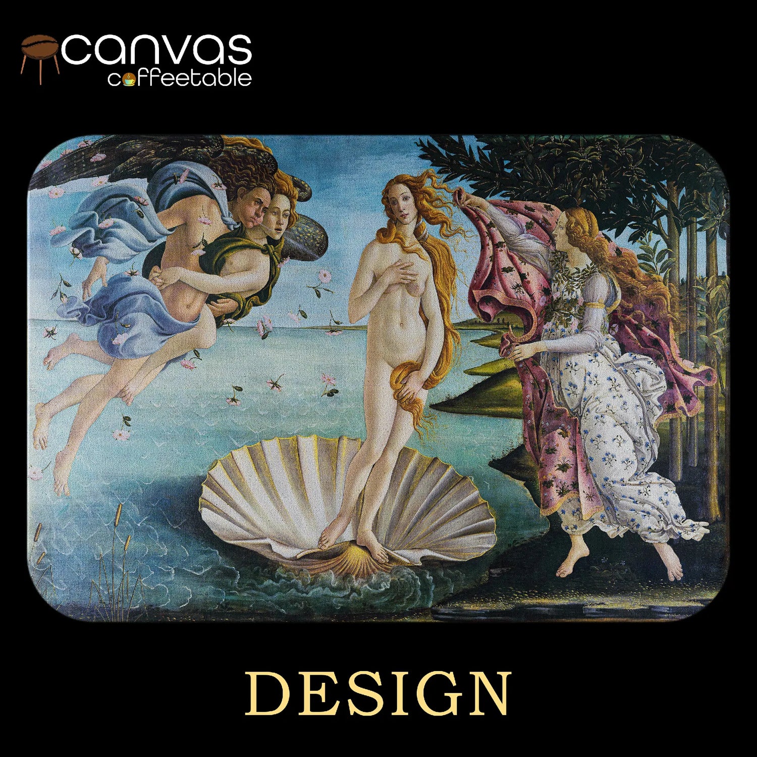 Birth of Venus – Botticelli-Inspired Canvas Coffee Table