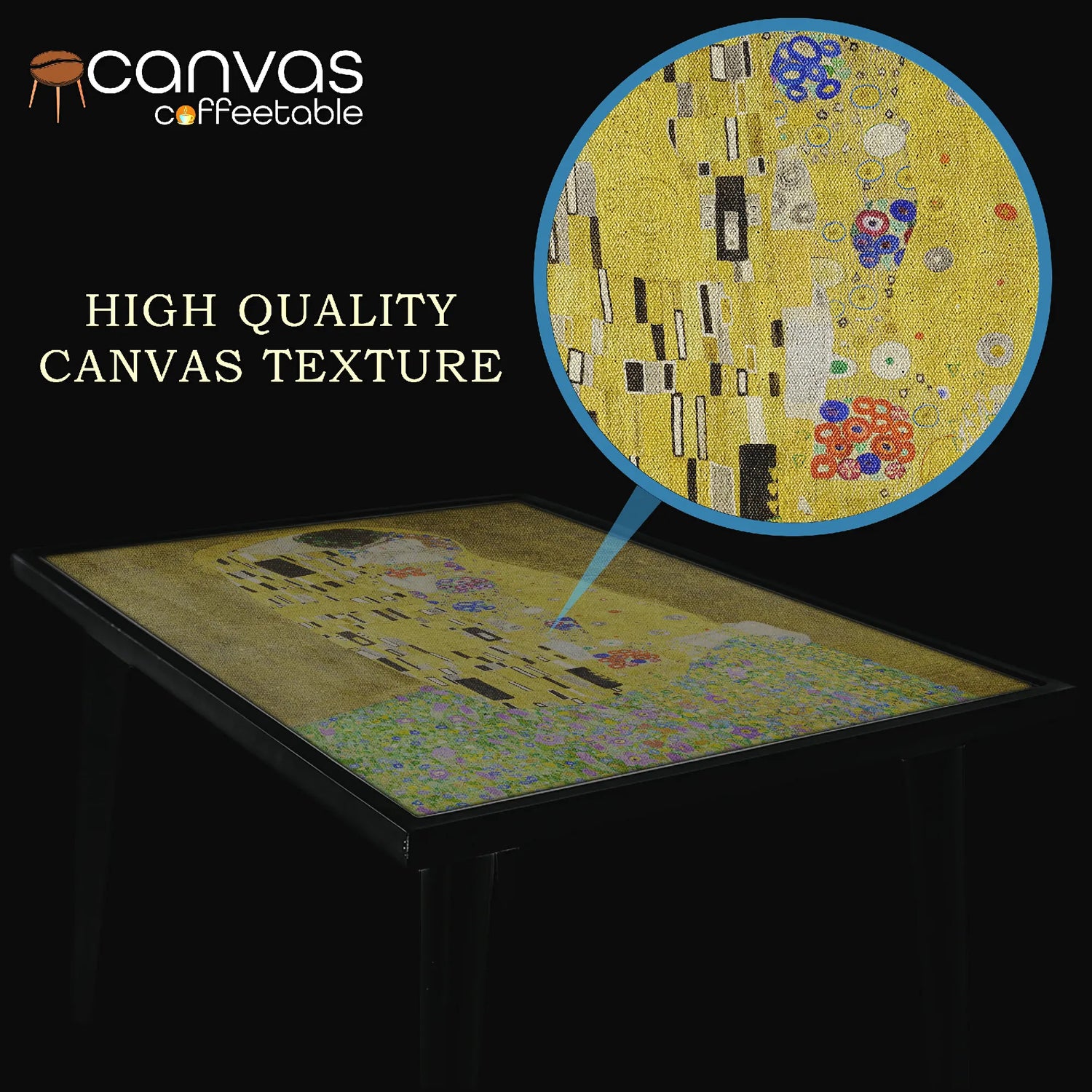 The Kiss – Gustav Klimt Canvas Coffee Table