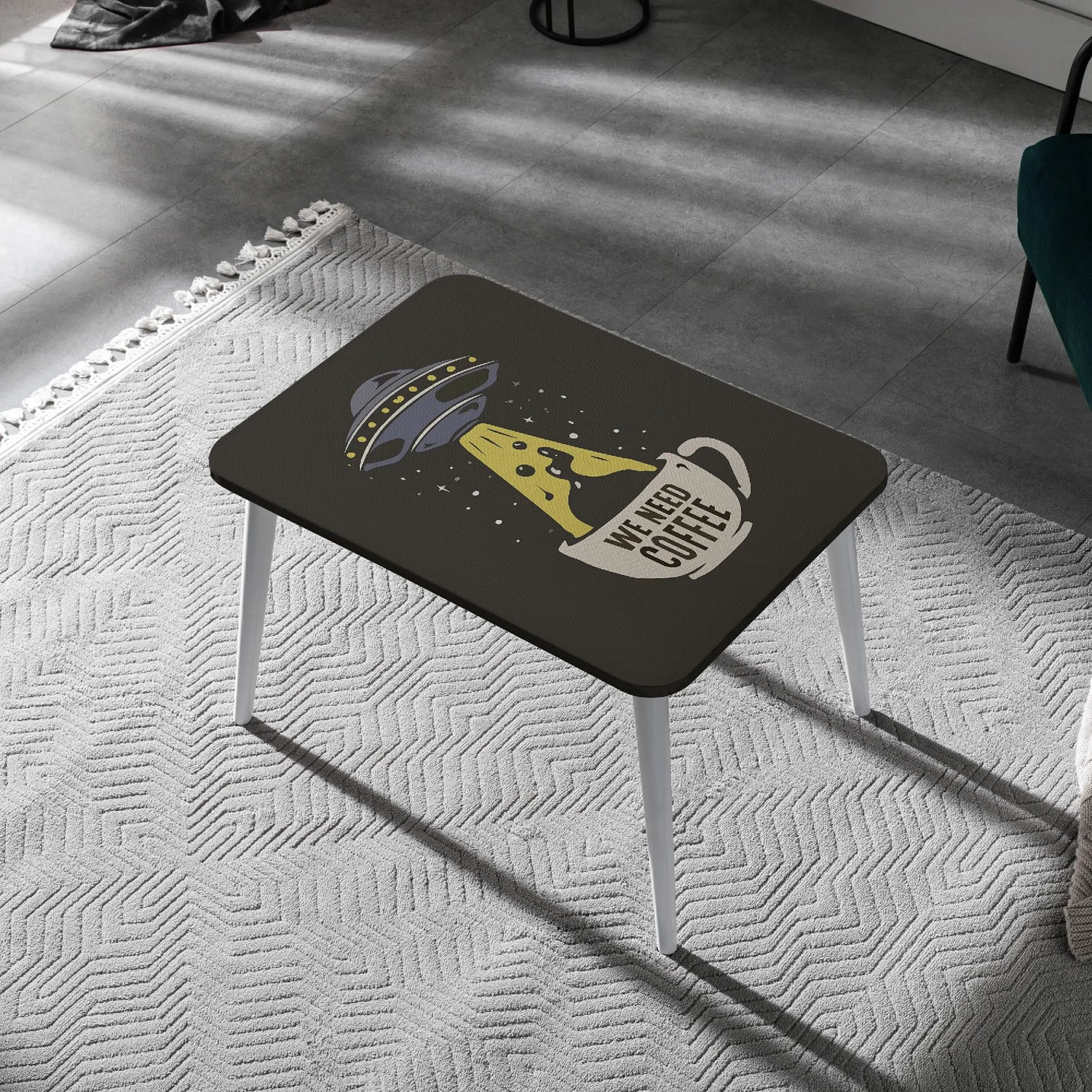 We Need Coffee - Alien Abduction Canvas Coffee Table