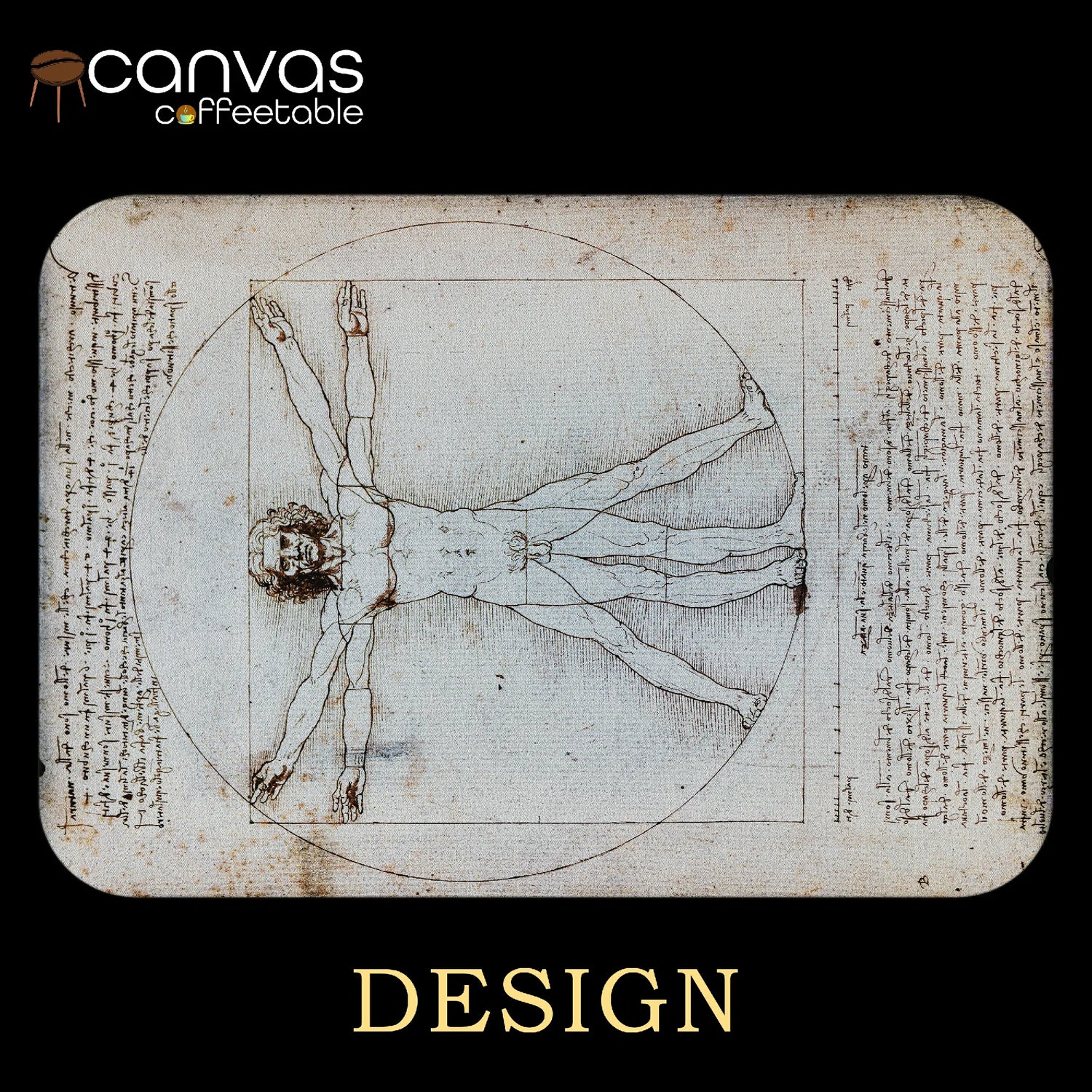 Vitruvian Man Canvas Coffee Table (Kopya)