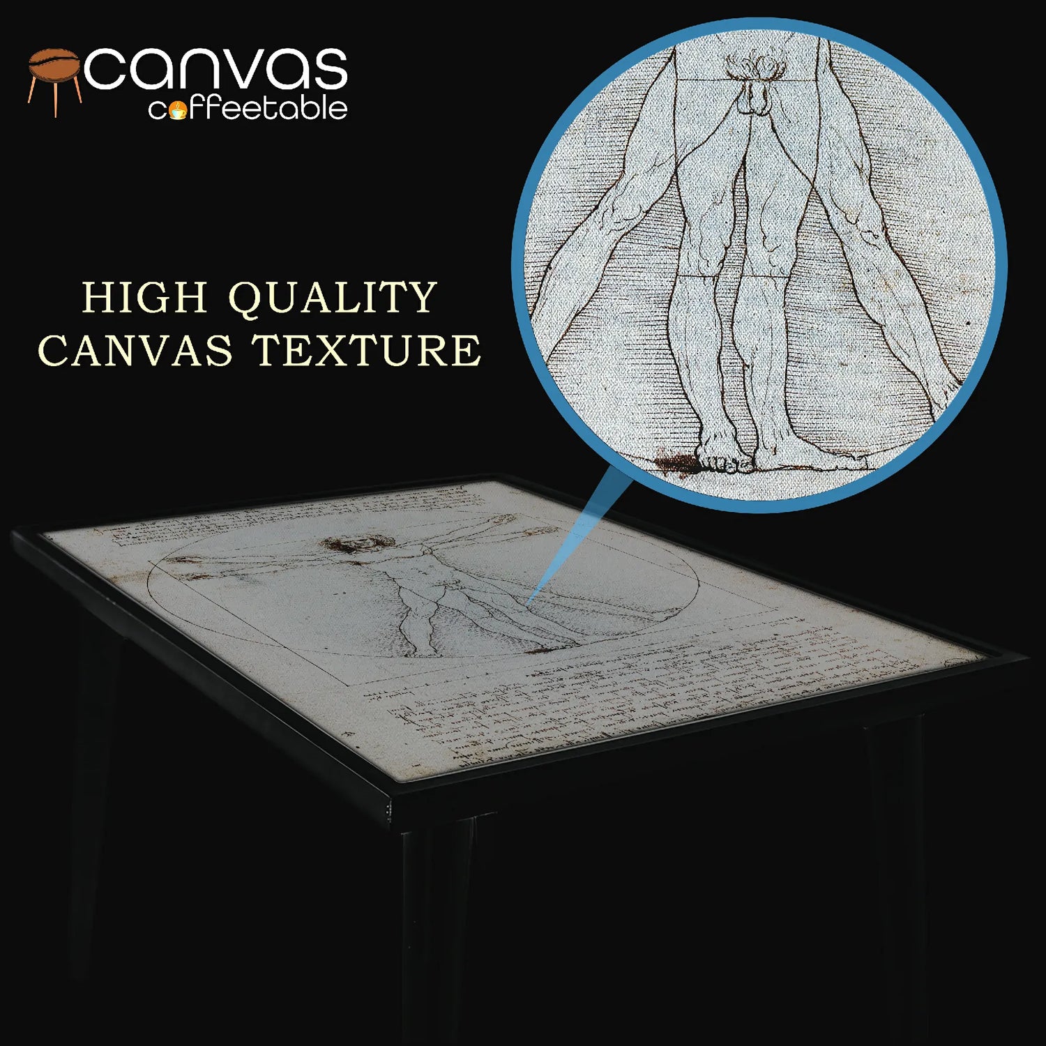 Vitruvian Man Canvas Coffee Table (Kopya)